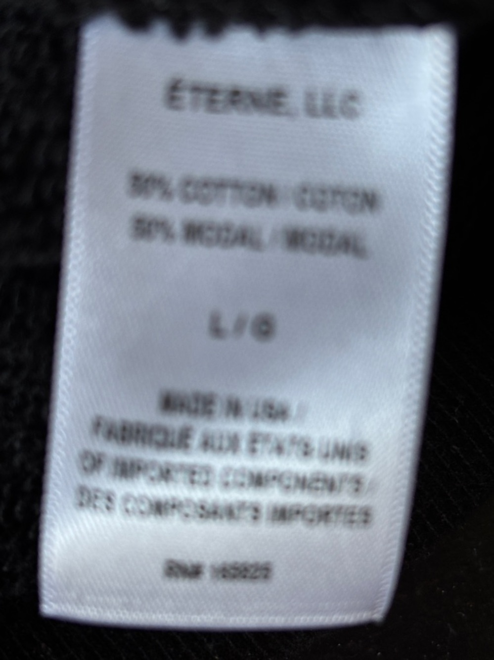 Eterne Black Crewneck Sweatshirt with Subtle Logo NWT - Picture 7 of 7